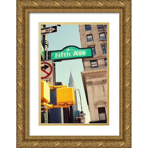 Chrysler and Fifth Gold Ornate Wood Framed Art Print with Double Matting by Bryant, Susan