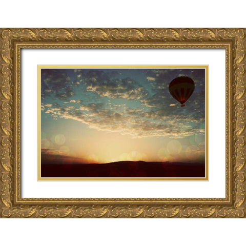 Mara Balloon Gold Ornate Wood Framed Art Print with Double Matting by Bryant, Susan