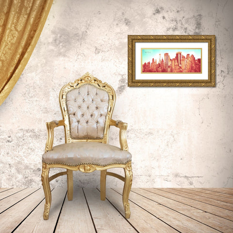 NY Love XOXO Gold Ornate Wood Framed Art Print with Double Matting by Bryant, Susan