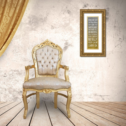 Dream Big Gold Ornate Wood Framed Art Print with Double Matting by SD Graphics Studio