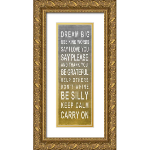Dream Big Gold Ornate Wood Framed Art Print with Double Matting by SD Graphics Studio