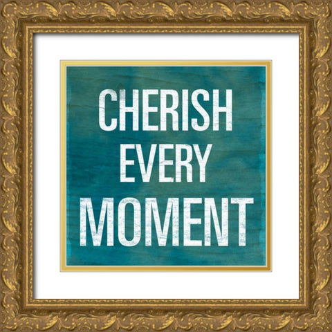 Cherish Gold Ornate Wood Framed Art Print with Double Matting by SD Graphics Studio