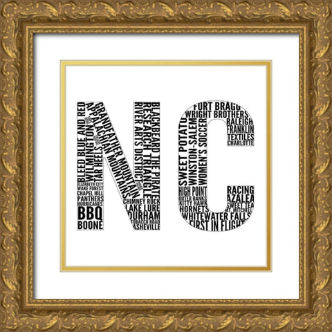 NC Type Gold Ornate Wood Framed Art Print with Double Matting by SD Graphics Studio
