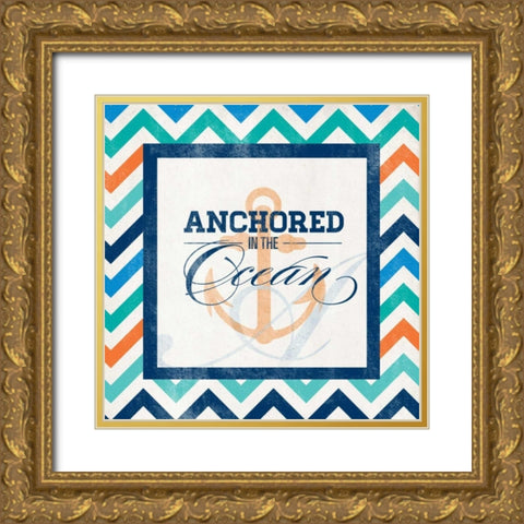 Anchored Gold Ornate Wood Framed Art Print with Double Matting by SD Graphics Studio