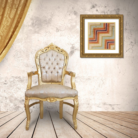 Dirty Deco II Gold Ornate Wood Framed Art Print with Double Matting by SD Graphics Studio