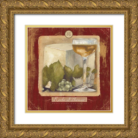 Wine and Cheese II Gold Ornate Wood Framed Art Print with Double Matting by Medley, Elizabeth