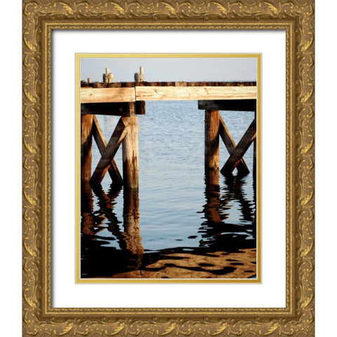 Waterside Beauty I Gold Ornate Wood Framed Art Print with Double Matting by Peck, Gail
