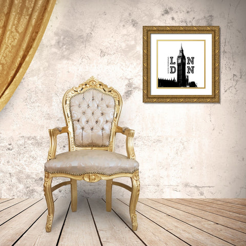 Good Morning London Gold Ornate Wood Framed Art Print with Double Matting by Navas, Emily