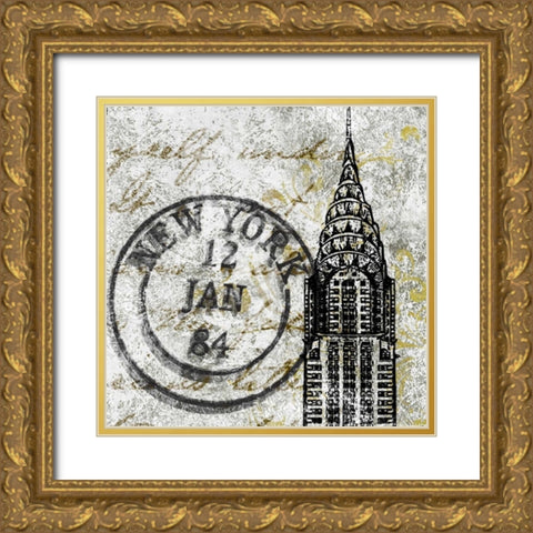 World Travel Border I Gold Ornate Wood Framed Art Print with Double Matting by Navas, Emily