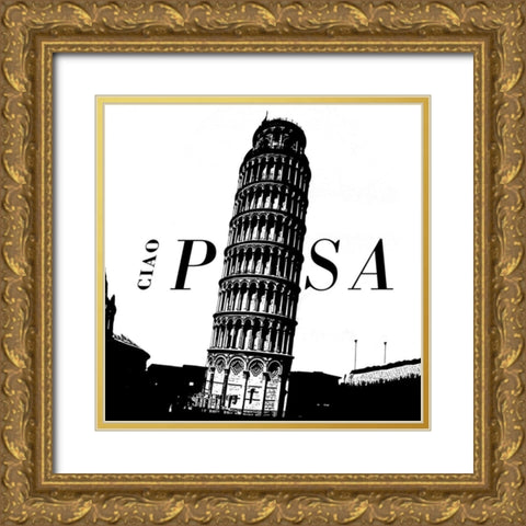 Ciao Pisa Gold Ornate Wood Framed Art Print with Double Matting by Navas, Emily
