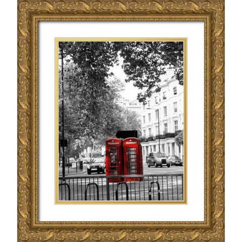 Telephone Gold Ornate Wood Framed Art Print with Double Matting by Navas, Emily