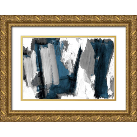 Silver And Dark Rhythm I Gold Ornate Wood Framed Art Print with Double Matting by Loreth, Lanie