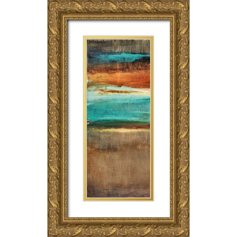 Rustic Sea Panel II Gold Ornate Wood Framed Art Print with Double Matting by Loreth, Lanie
