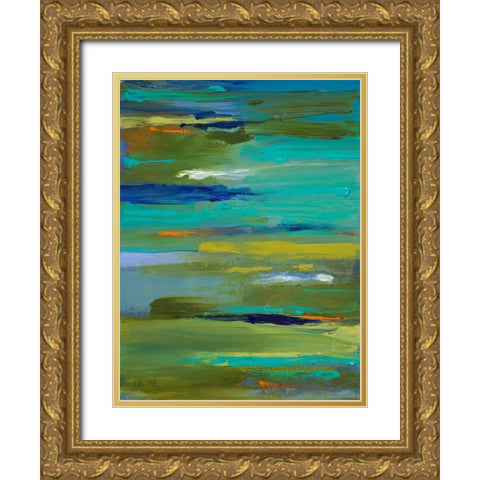 Pond of Color Gold Ornate Wood Framed Art Print with Double Matting by Loreth, Lanie