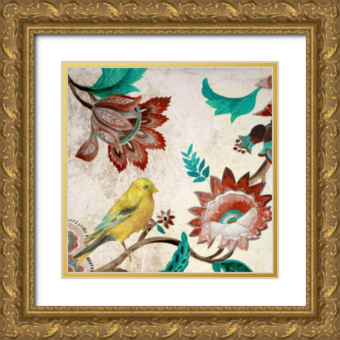 Bird of Capri I Gold Ornate Wood Framed Art Print with Double Matting by Loreth, Lanie