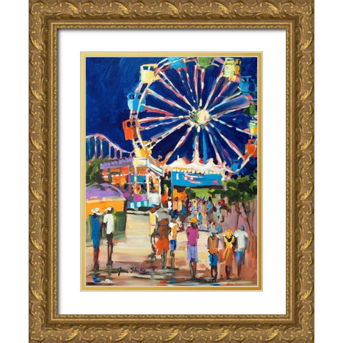 Carnival Gold Ornate Wood Framed Art Print with Double Matting by Slivka, Jane