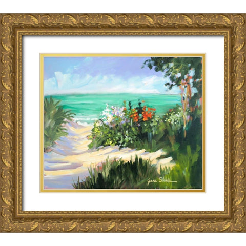 Sun Beach Dunes Gold Ornate Wood Framed Art Print with Double Matting by Slivka, Jane