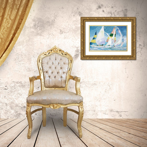 Sailing Away I Gold Ornate Wood Framed Art Print with Double Matting by Slivka, Jane