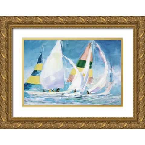 Sailing Away I Gold Ornate Wood Framed Art Print with Double Matting by Slivka, Jane