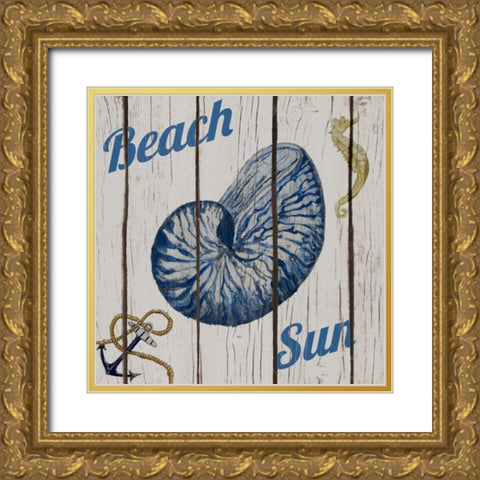 Nautical Shells II Gold Ornate Wood Framed Art Print with Double Matting by Ritter, Gina
