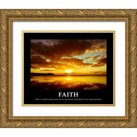 Faith Gold Ornate Wood Framed Art Print with Double Matting by Nawrocke, Bruce