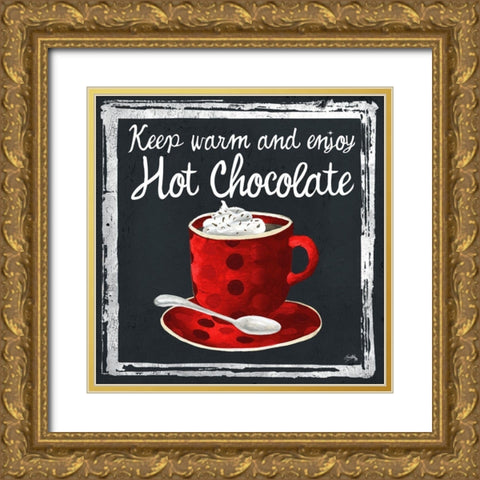 Whimsical Hot Cocoa Holiday III Gold Ornate Wood Framed Art Print with Double Matting by Medley, Elizabeth