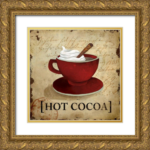 Hot Cocoa Gold Ornate Wood Framed Art Print with Double Matting by Medley, Elizabeth
