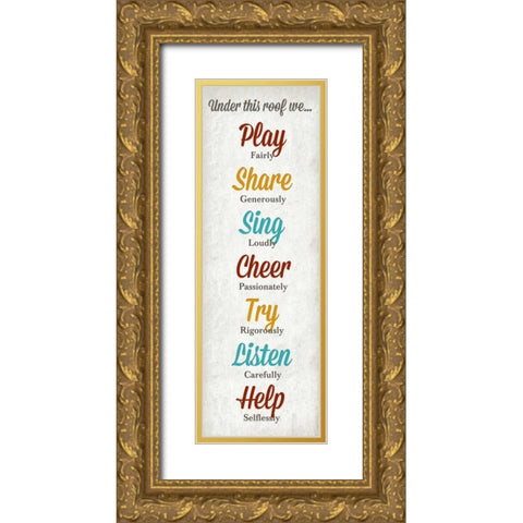 Under this Roof Gold Ornate Wood Framed Art Print with Double Matting by SD Graphics Studio