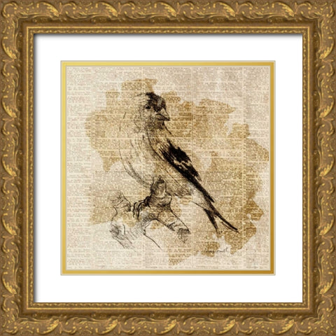 Bird Study III Gold Ornate Wood Framed Art Print with Double Matting by Loreth, Lanie