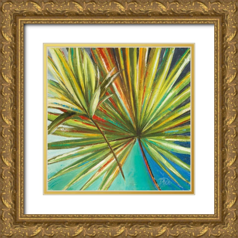 New Palmera I Gold Ornate Wood Framed Art Print with Double Matting by Pinto, Patricia