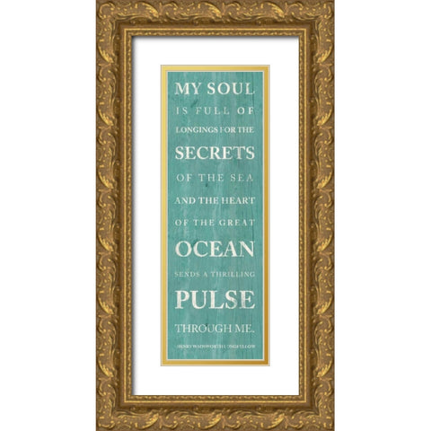 Secrets of the Sea Gold Ornate Wood Framed Art Print with Double Matting by Studio, Sd Graphics