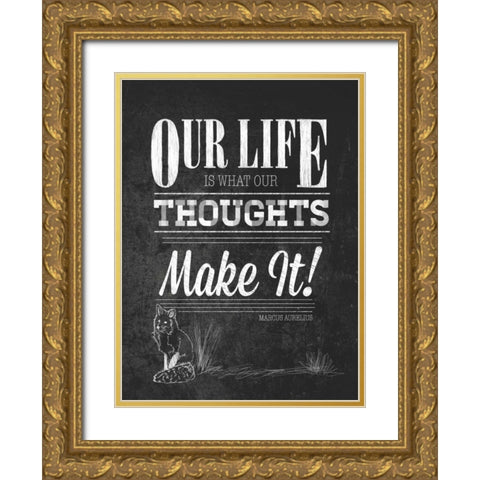 Our Life with Border Gold Ornate Wood Framed Art Print with Double Matting by Sundance Studio