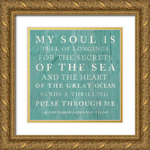 Secrets Of The Sea Gold Ornate Wood Framed Art Print with Double Matting by SD Graphics Studio
