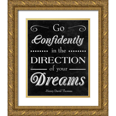 Direction of your Dreams Gold Ornate Wood Framed Art Print with Double Matting by SD Graphics Studio