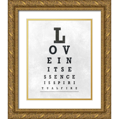 Eye Chart Typography I Gold Ornate Wood Framed Art Print with Double Matting by SD Graphics Studio