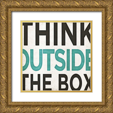 Outside Square Border I Gold Ornate Wood Framed Art Print with Double Matting by Sundance Studio