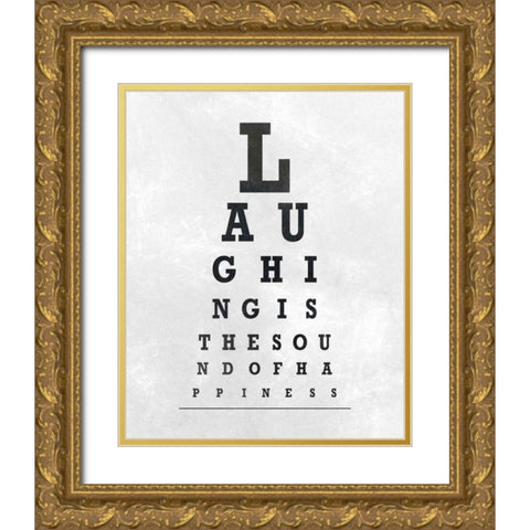 Eye Chart Typography II Gold Ornate Wood Framed Art Print with Double Matting by SD Graphics Studio