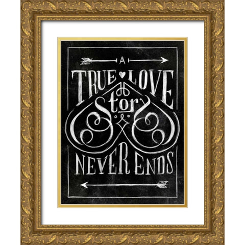 True Love Gold Ornate Wood Framed Art Print with Double Matting by SD Graphics Studio