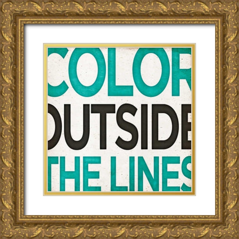 Outside Square II Gold Ornate Wood Framed Art Print with Double Matting by SD Graphics Studio