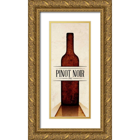Vintage Wine I Gold Ornate Wood Framed Art Print with Double Matting by SD Graphics Studio