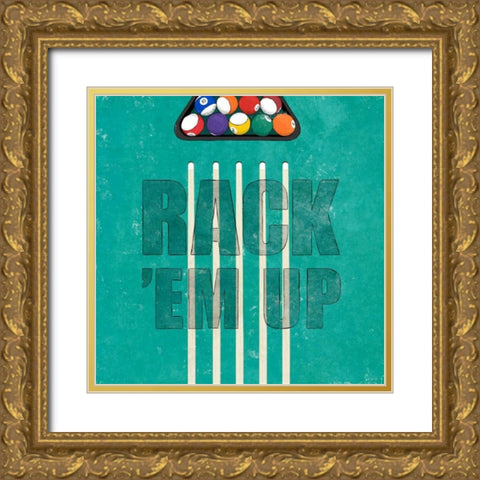 Rack em Up Gold Ornate Wood Framed Art Print with Double Matting by SD Graphics Studio
