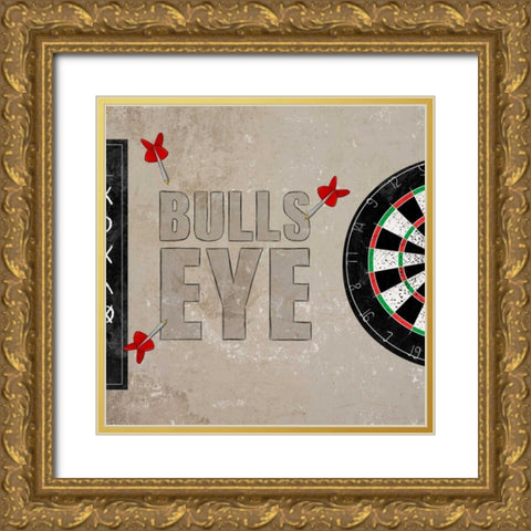 Bulls Eye Gold Ornate Wood Framed Art Print with Double Matting by SD Graphics Studio