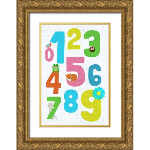 123 Gold Ornate Wood Framed Art Print with Double Matting by SD Graphics Studio