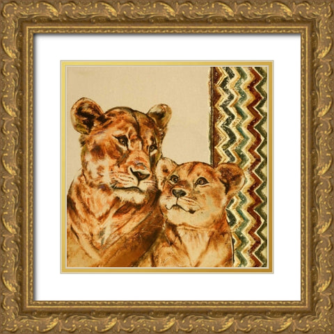 Chevron Safari II Gold Ornate Wood Framed Art Print with Double Matting by Pinto, Patricia