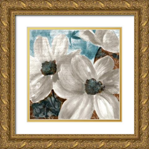 Walk With Beauty Blue I Gold Ornate Wood Framed Art Print with Double Matting by Loreth, Lanie