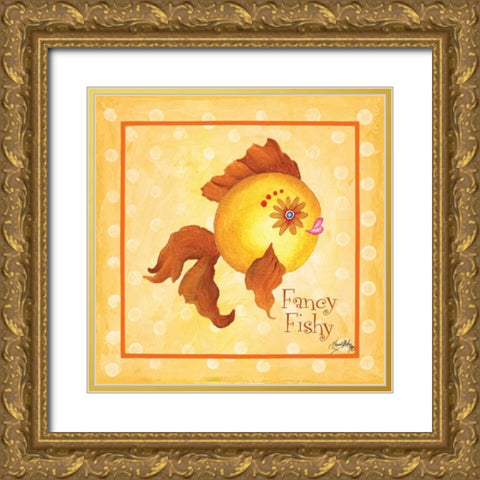 Gold Fish Border Gold Ornate Wood Framed Art Print with Double Matting by Medley, Elizabeth