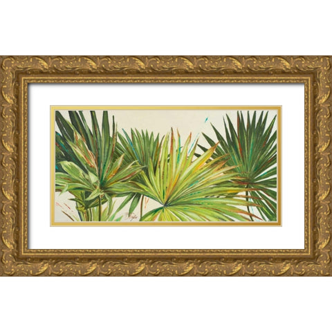 Arte Verde I Gold Ornate Wood Framed Art Print with Double Matting by Pinto, Patricia