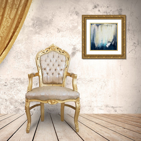 Blue Illusion II Gold Ornate Wood Framed Art Print with Double Matting by Pinto, Patricia