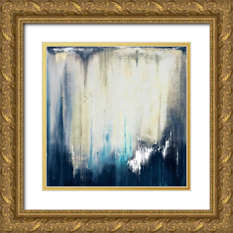 Blue Illusion II Gold Ornate Wood Framed Art Print with Double Matting by Pinto, Patricia