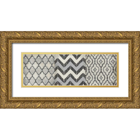 Black and White Modele Panel II Gold Ornate Wood Framed Art Print with Double Matting by Medley, Elizabeth